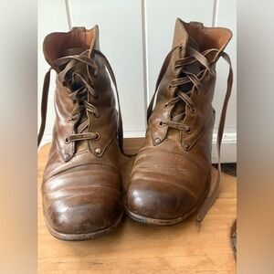 CYDWOQ Regiment Tan Leather Victorian Boots EUR 37 Lace up